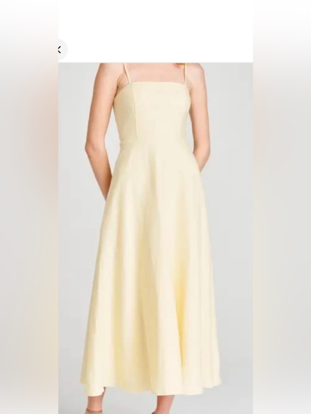 Walf josefina soft Yellow linen Spaghetti Strap maxi Sundress Med worn once!